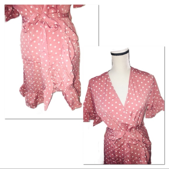 •HP•CHIFFON Polka Dot A-Line Dress • - Picture 6 of 8